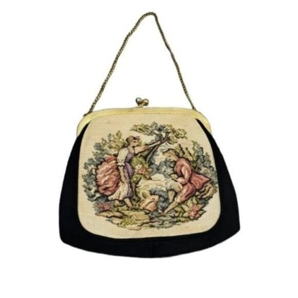Vintage 50s JR Julius Resnick Needlepoint Woven Tapestry Purse - Picture 2 of 9